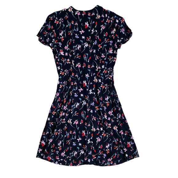 Madewell V-Neck Button-Front Mini Dress in Drifting Flowers 00 XXS - Picture 6 of 7